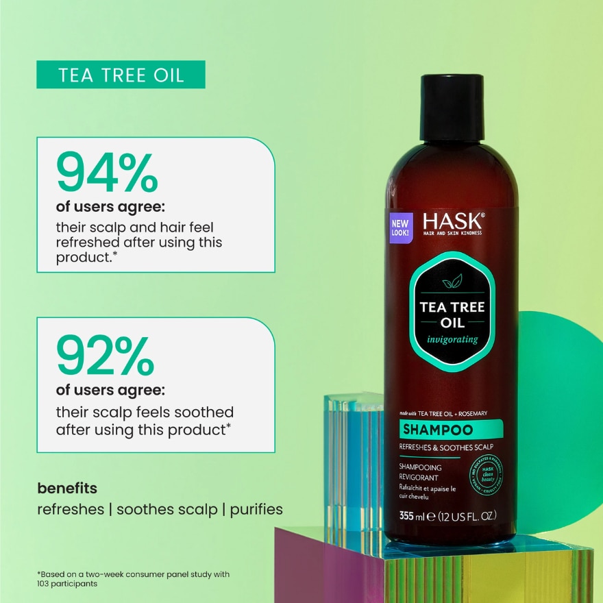 HASK Tea Tree Oil And Rosemary invigorating Shampoo 355ml