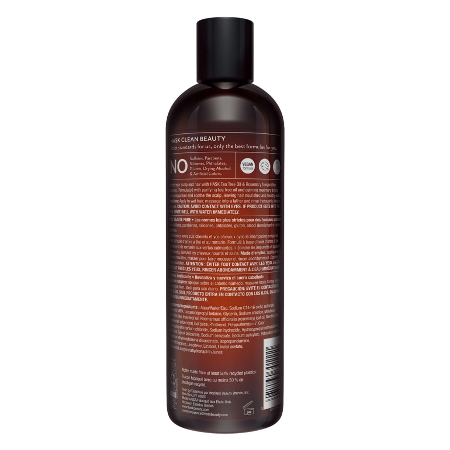 HASK Tea Tree Oil And Rosemary invigorating Shampoo 355ml