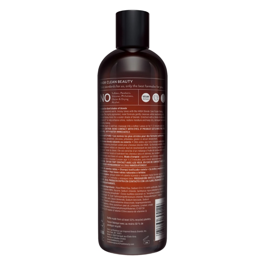 HASK Blonde Care Purple Toning Shampoo 355ml
