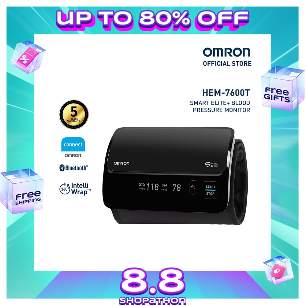 OMRON Smart Elite+ HEM-7600T Automatic Upper Arm Blood Pressure Monitor BPM Digital with Bluetooth