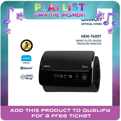OMRON - OMRON Smart Elite+ HEM-7600T Automatic Upper Arm Blood Pressure Monitor BPM Digital with Bluetooth