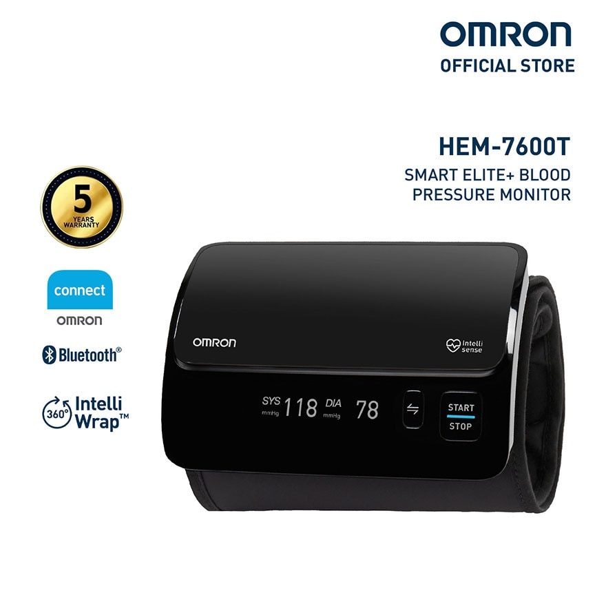 OMRON Smart Elite+ HEM-7600T Automatic Upper Arm Blood Pressure Monitor BPM Digital with Bluetooth