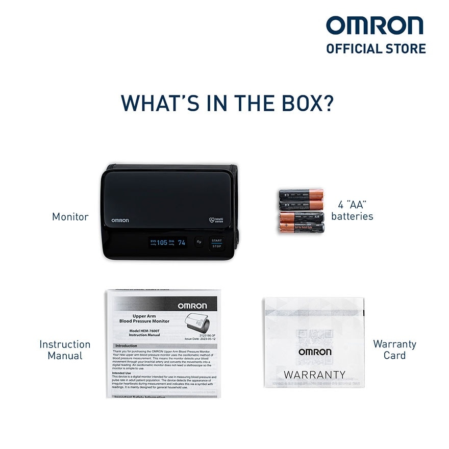 OMRON Smart Elite+ HEM-7600T Automatic Upper Arm Blood Pressure Monitor BPM Digital with Bluetooth
