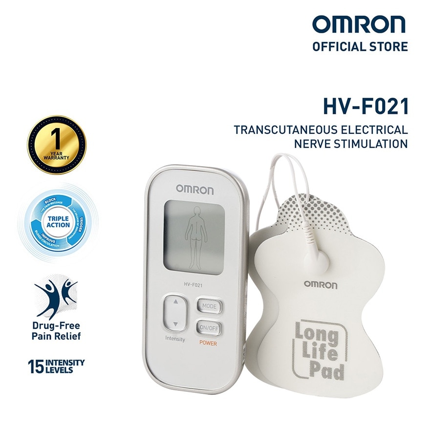 OMRON HV-F021 TENS Electronic Nerve Stimulator Massager Pain Therapy with TENS Pads