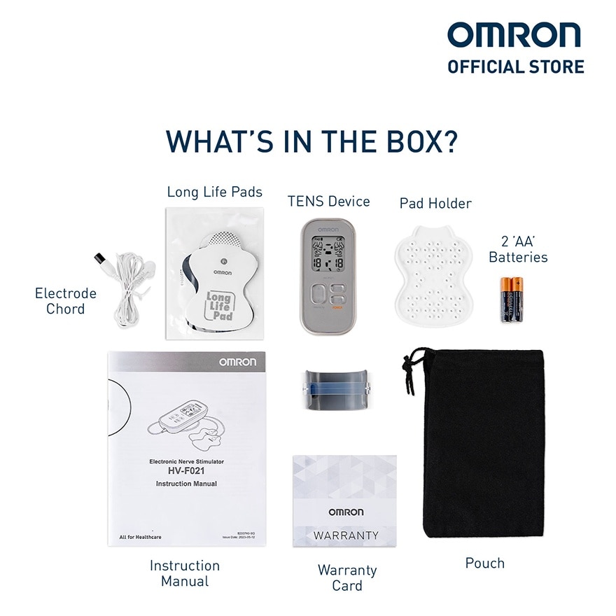 OMRON HV-F021 TENS Electronic Nerve Stimulator Massager Pain Therapy with TENS Pads