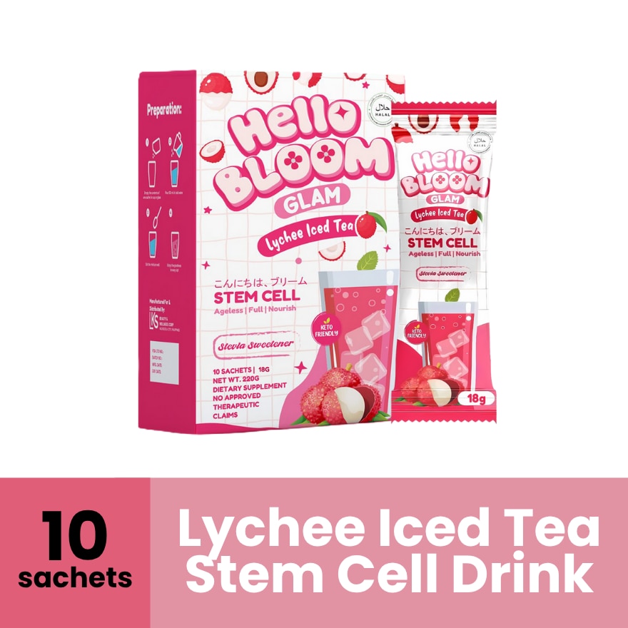 HELLO BLOOM Glam Lychee Iced Tea 180g