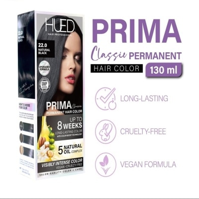 HUED HUED Prima Classic Permanent Hair Color Upgraded Formula 22 Natural Black