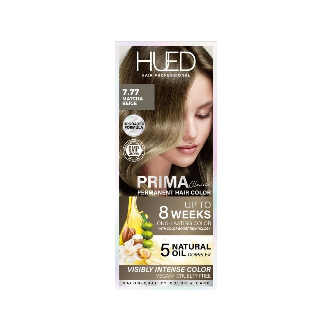 HUED Prima Classic Permanent Hair Color Upgraded Formula 7.77 Match Beige