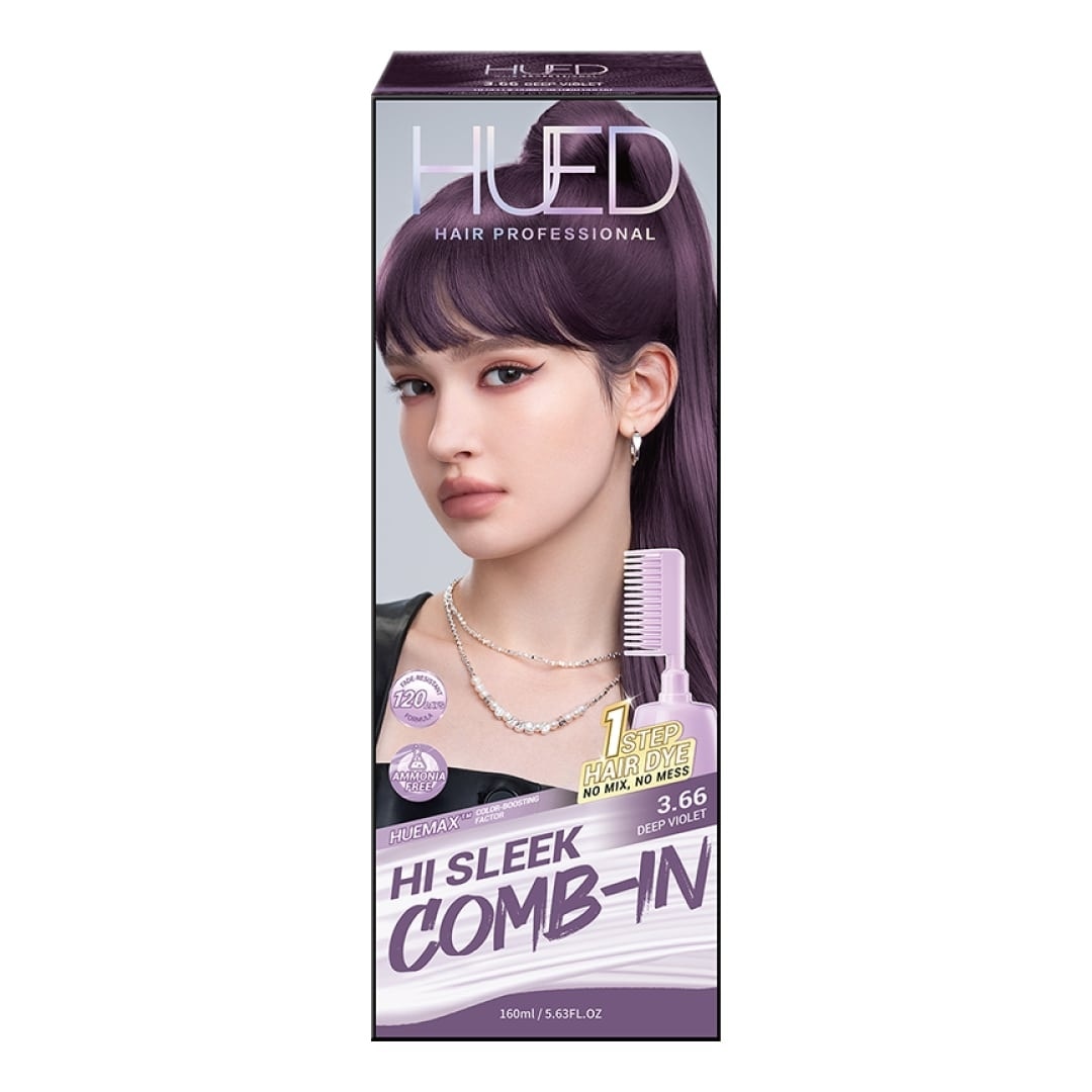 HUED Hi Seek Comb-In Hair Color - 3.66 Deep Violet 160ml