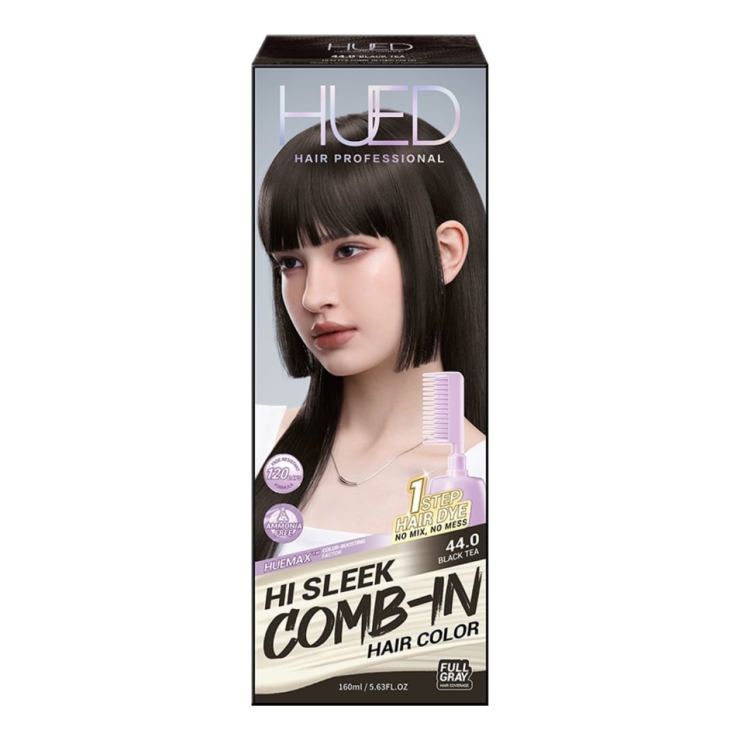 HUED Hi Sleek Comb-In Hair Color - 44.0 Black Tea 160ml