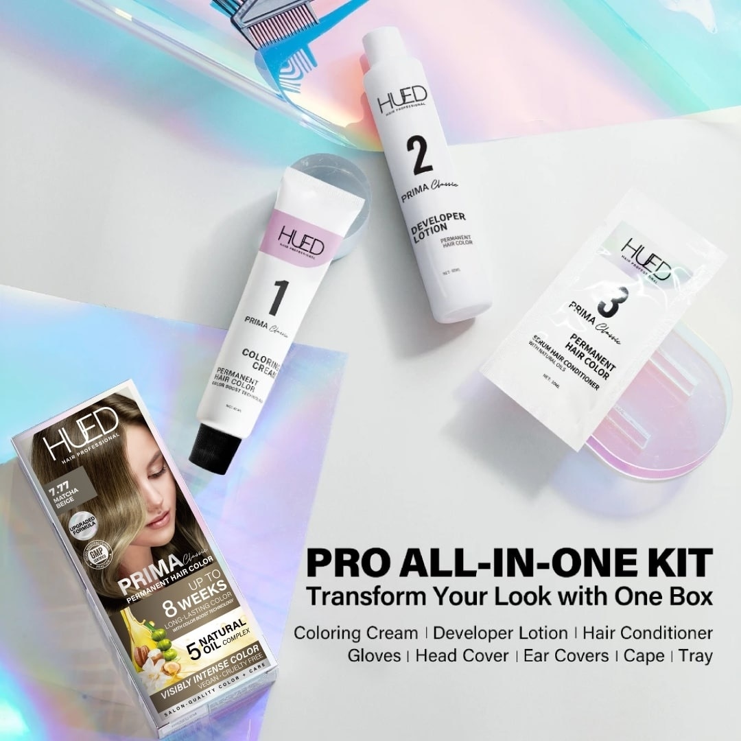 HUED Prima Classic Permanent Hair Color Upgraded Formula 7.77 Match Beige