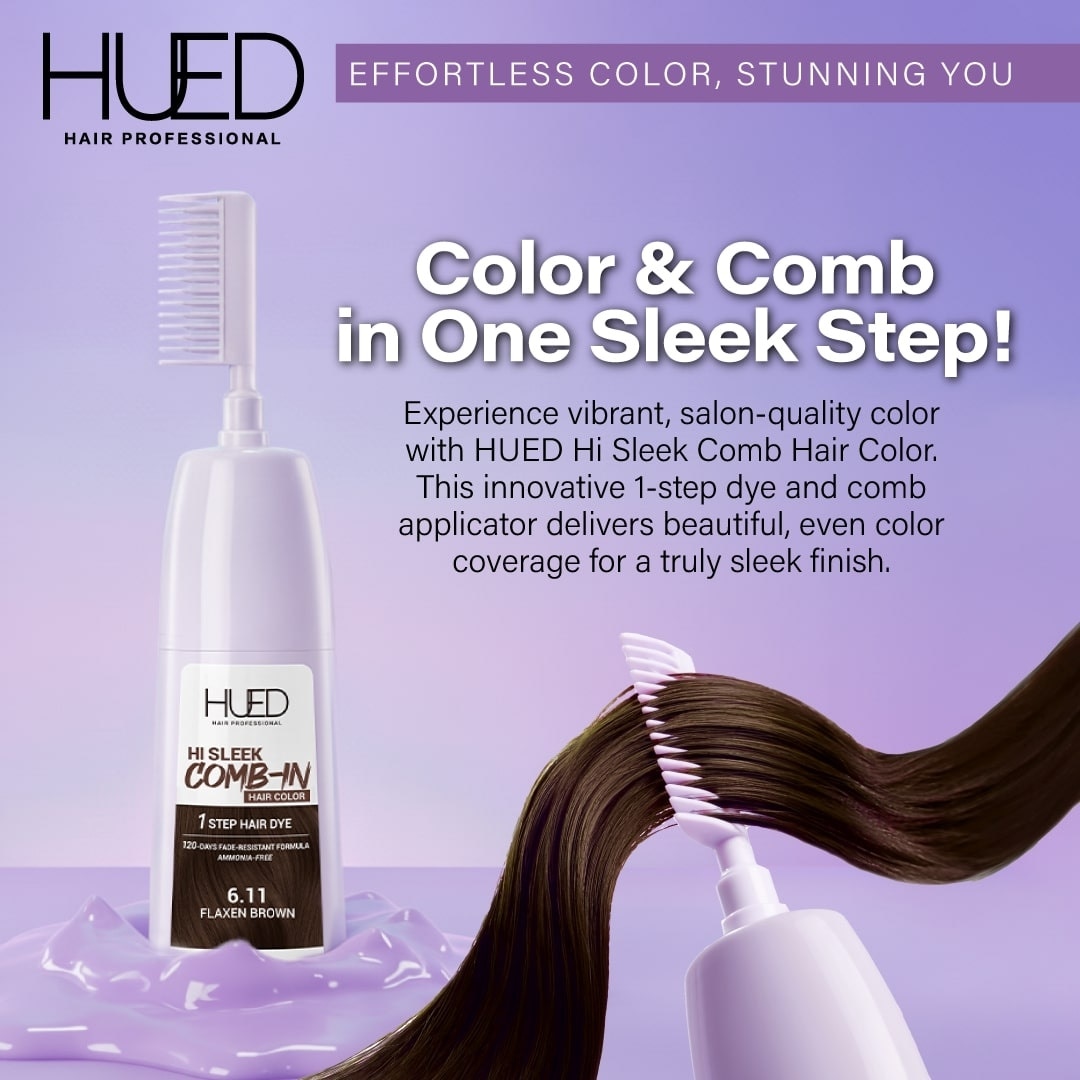 HUED Hi Sleek Comb-In Hair Color - 6.11 Flaxen Brown 160ml