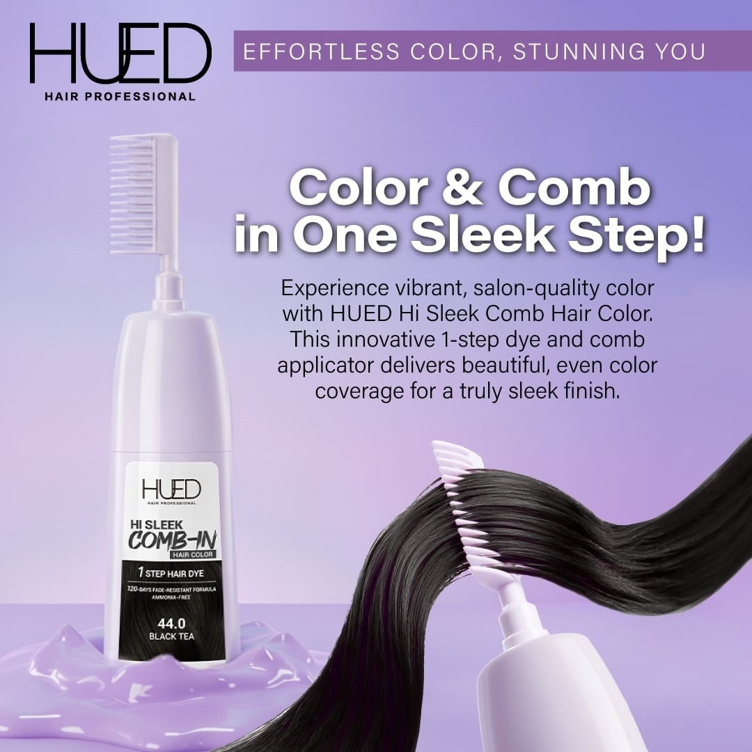 HUED Hi Sleek Comb-In Hair Color - 44.0 Black Tea 160ml