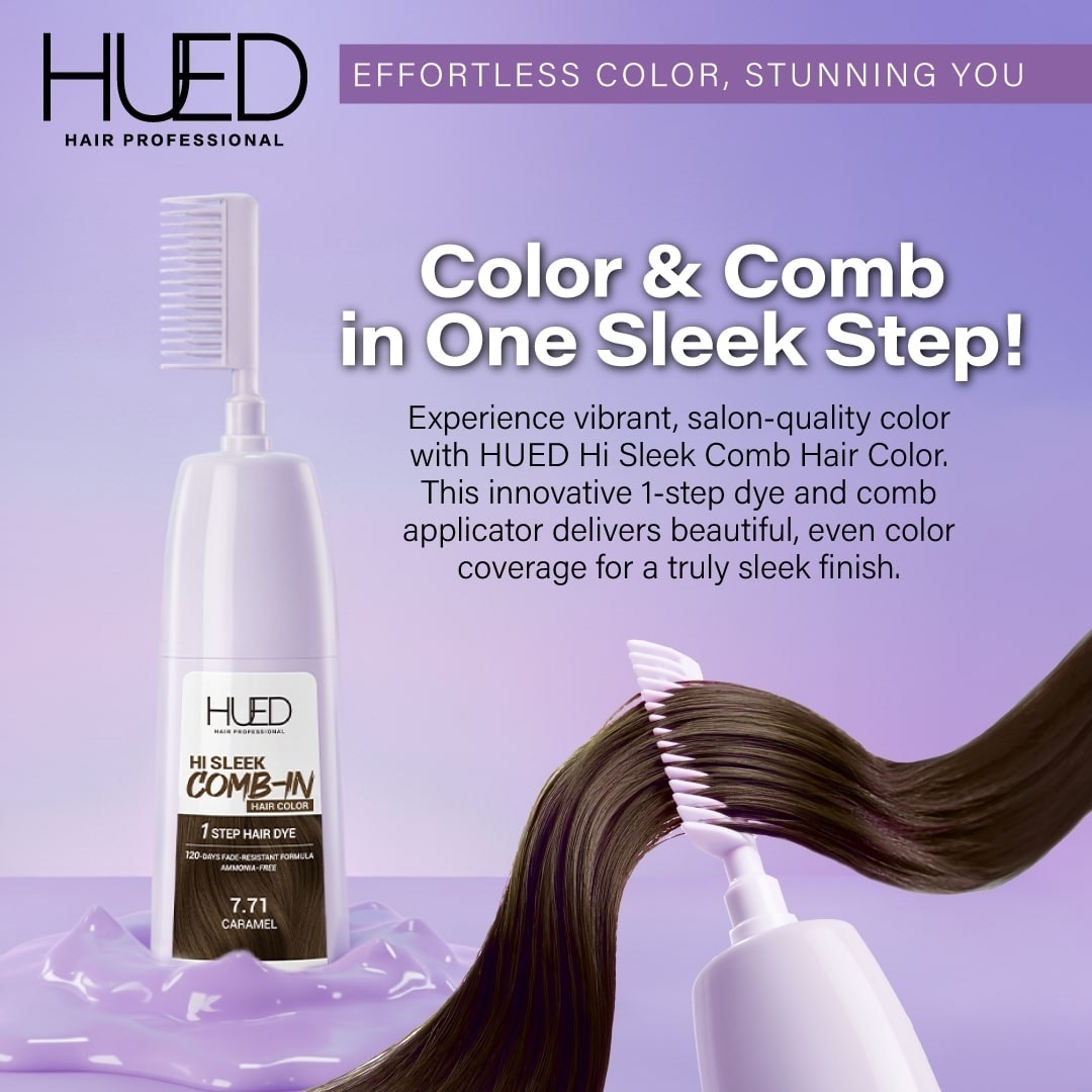 HUED Hi Sleek Comb Hair Color - 7.71 Caramel 160ml