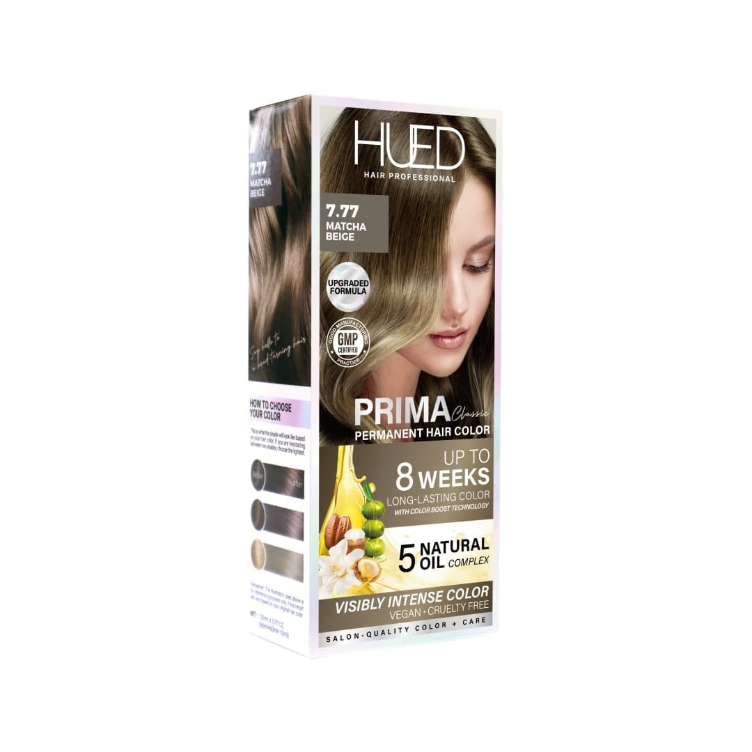 HUED Prima Classic Permanent Hair Color Upgraded Formula 7.77 Match Beige