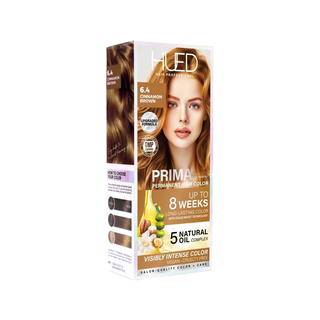 HUED Prima Classic Permanent Hair Color - 6.4 Cinnamon Brown 130ml