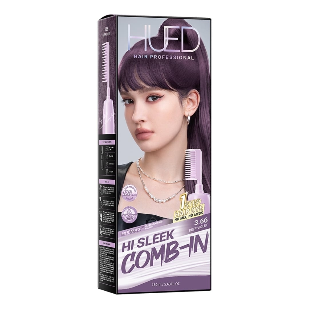 HUED Hi Seek Comb-In Hair Color - 3.66 Deep Violet 160ml