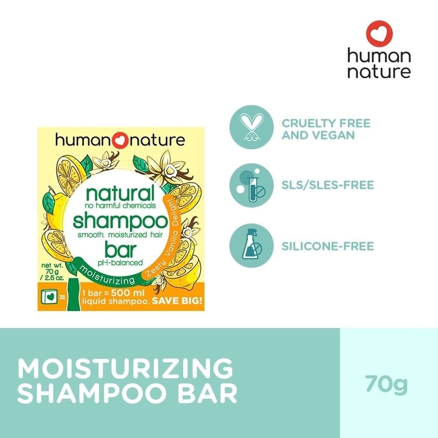 Natural Moisturizing Shampoo Bar - Zesty Vanilla Delight 70g