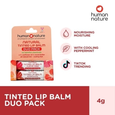 HUMAN NATURE HUMAN NATURE Tinted Lip Balm Flame Tree & Rosewood Duo Pack 4g