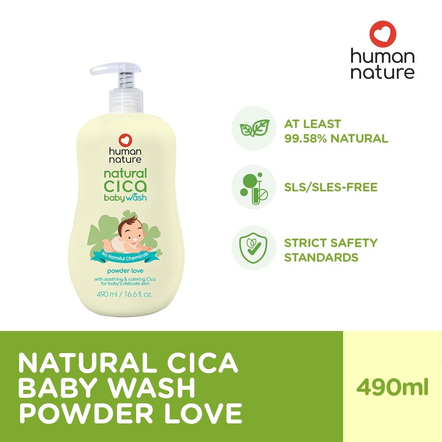HUMAN NATURE Natural Cica Baby Wash - Powder Love 490ML