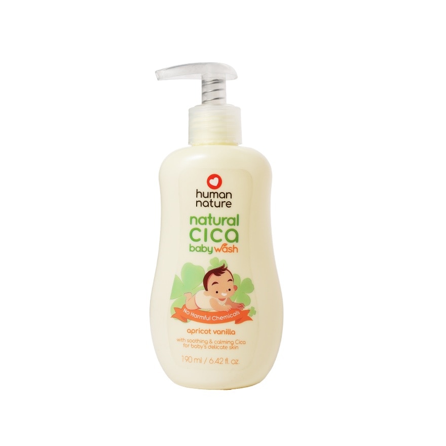 Human Nature 190ml Natural Cica Baby Wash - Apricot Vanilla