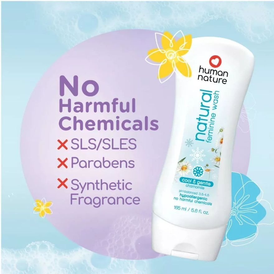HUMAN NATURE Natural Feminine Wash Cool and Gentle Chamomile 165ml