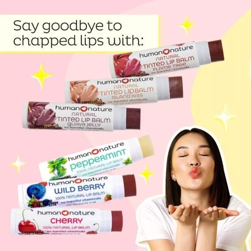 HUMAN NATURE Tinted Lip Balm Flame Tree & Rosewood Duo Pack 4g