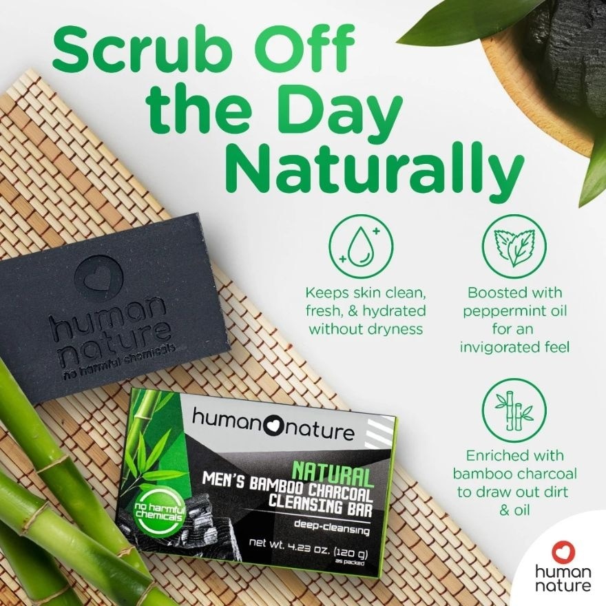 For Men Bamboo Charcoal Cleansing Bar Soap 120g