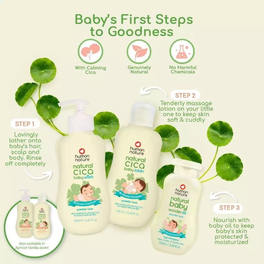 Human Nature 190ml Natural Cica Baby Lotion - Apricot Vanilla