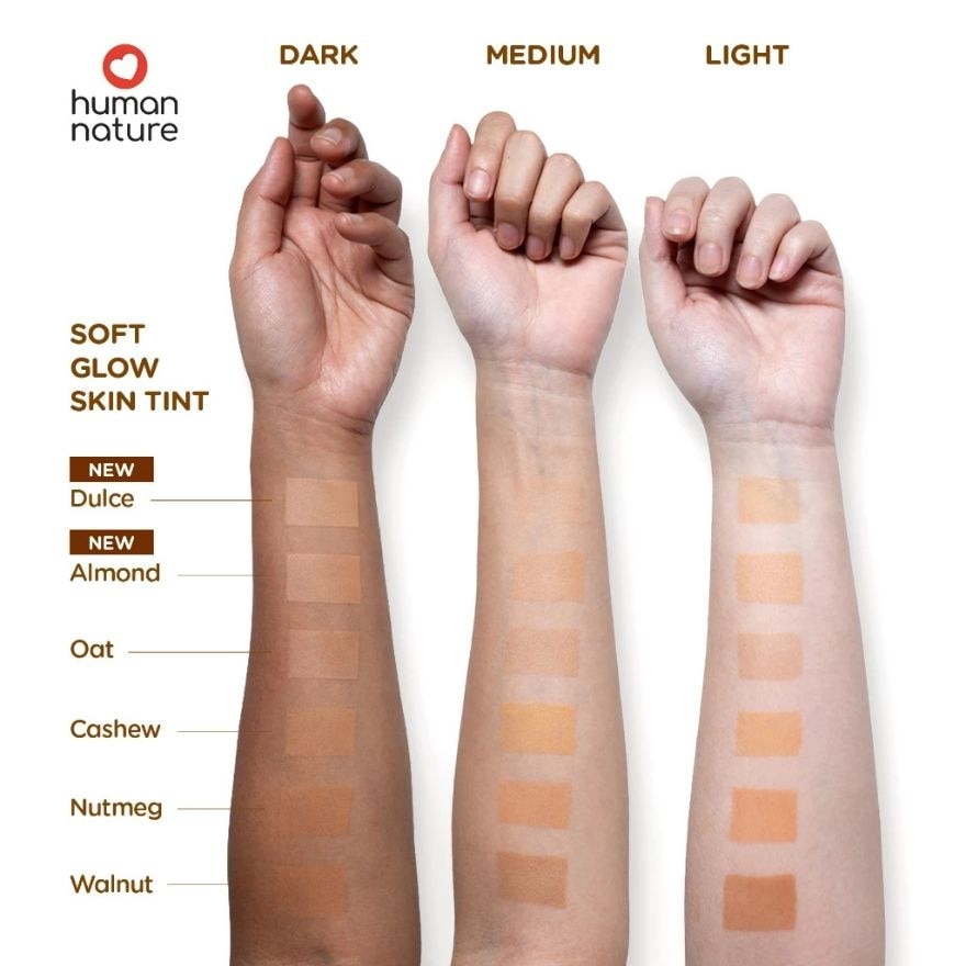 HUMAN NATURE Soft Glow Skin Tint with Hyaluronic + Niacinamide 30ml Nutmeg