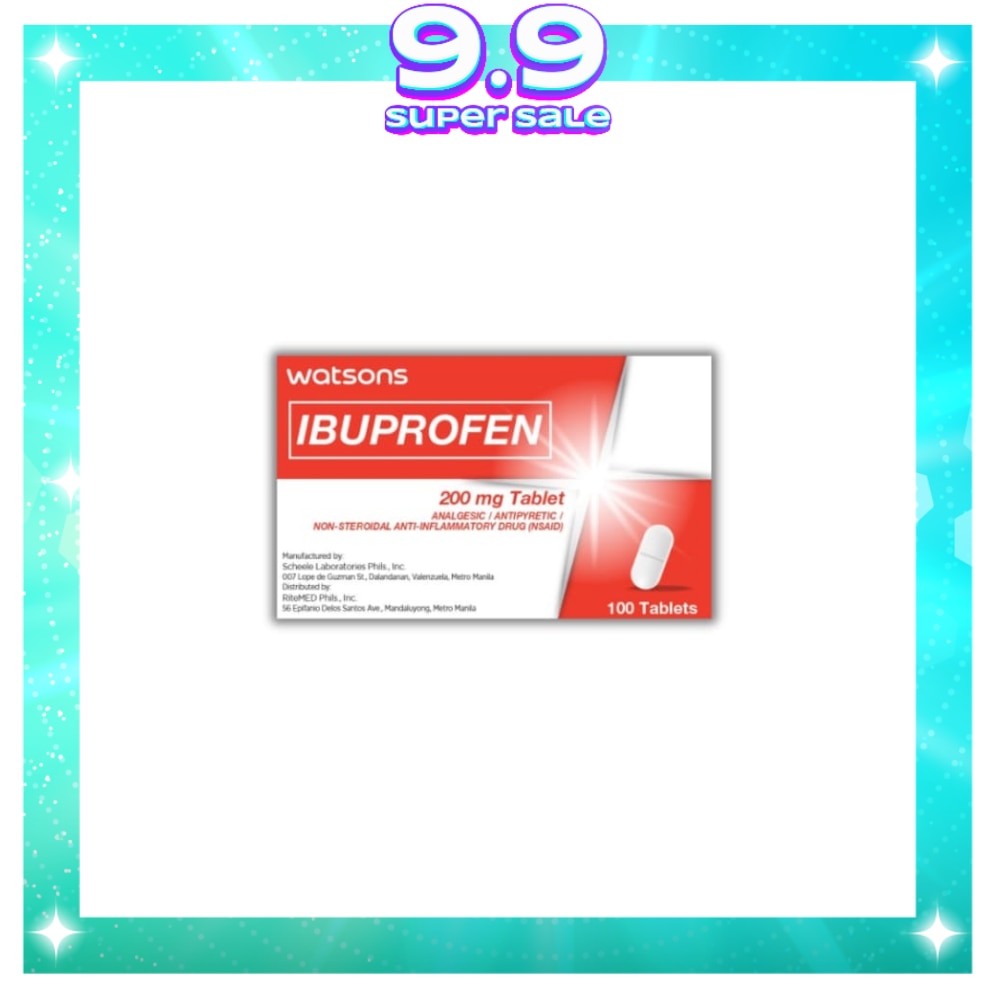 WATSONS GENERICS Ibuprofen Tablet Watsons 200mg Sold Per Piece (Expiry: Nov. 29, 2025)