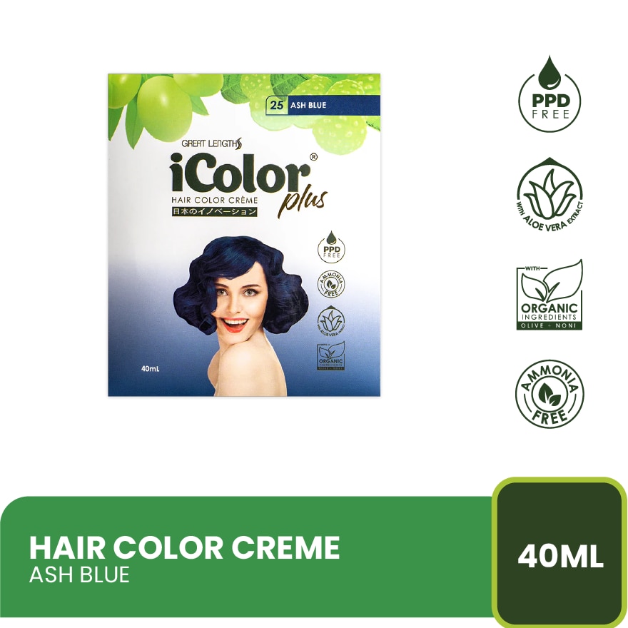 Plus Shampoo Hair Color Creme Ash Blue 40ml