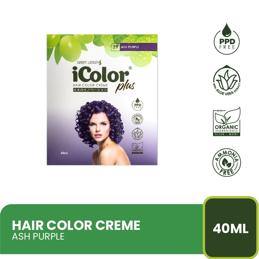 Plus Shampoo Hair Color Creme Ash Purple 40ml