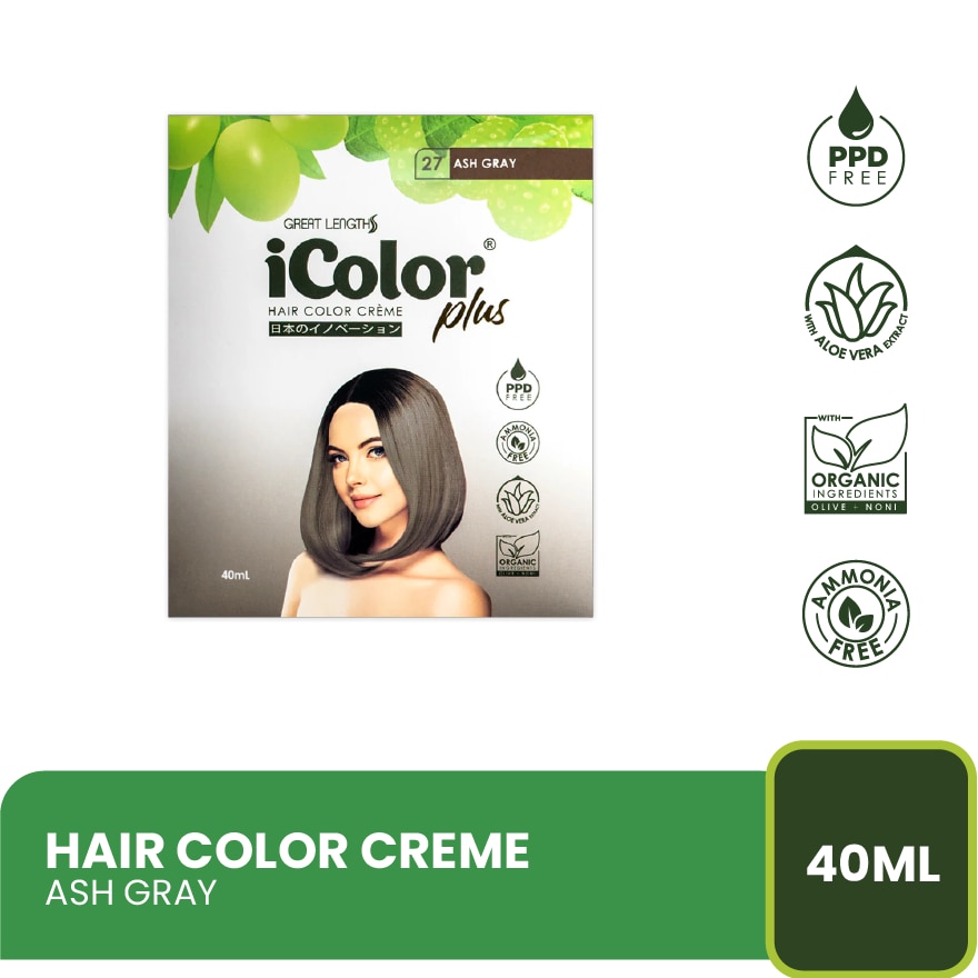 Plus Shampoo Hair Color Creme Ash Gray 40ml