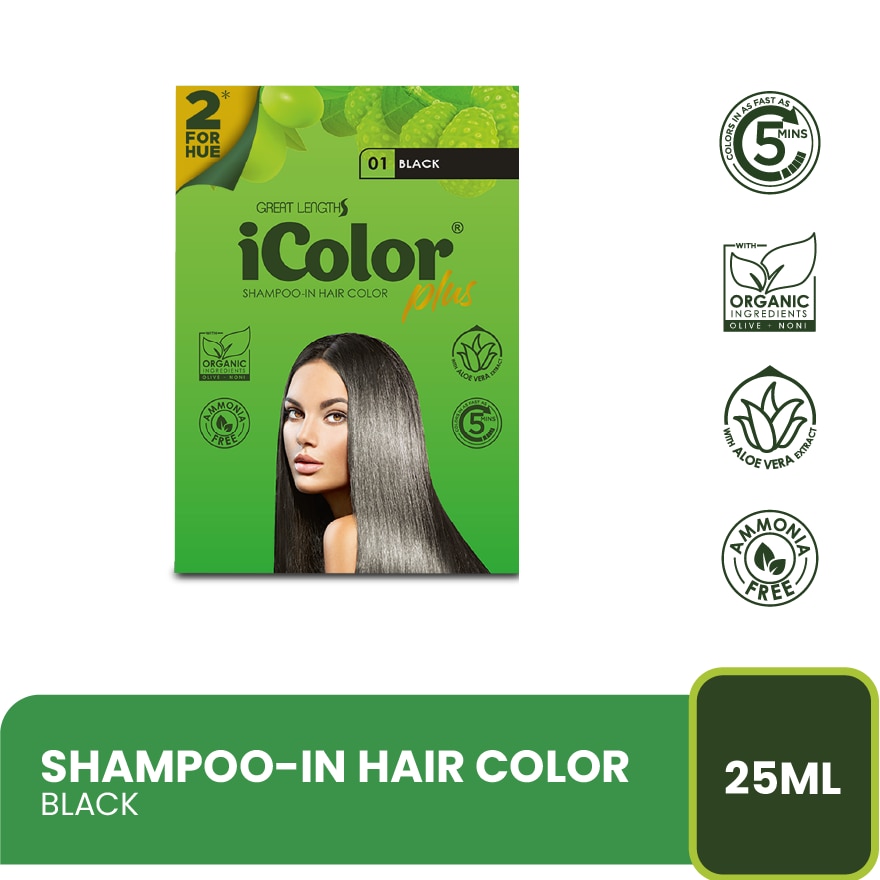 ICOLOR Plus Shampoo Dye 2 For Hue Black 25ml