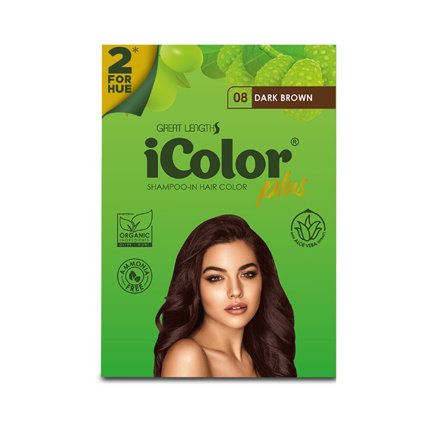 ICOLOR Plus Shampoo Dye 2 For Hue Dark Brown 30ml