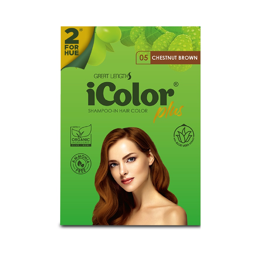 ICOLOR PLUS SHAMPOO DYE 2 FOR HUE CHESTNUT BROWN 30ML