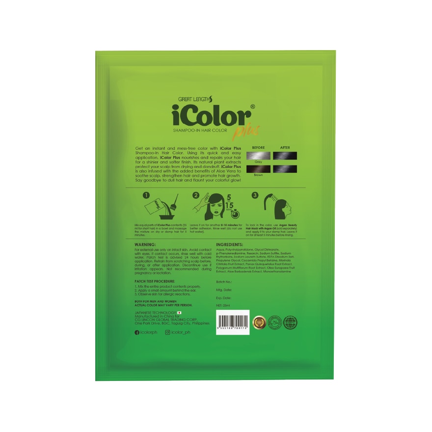 Organic Hair Dye Shampoo 25ml Black