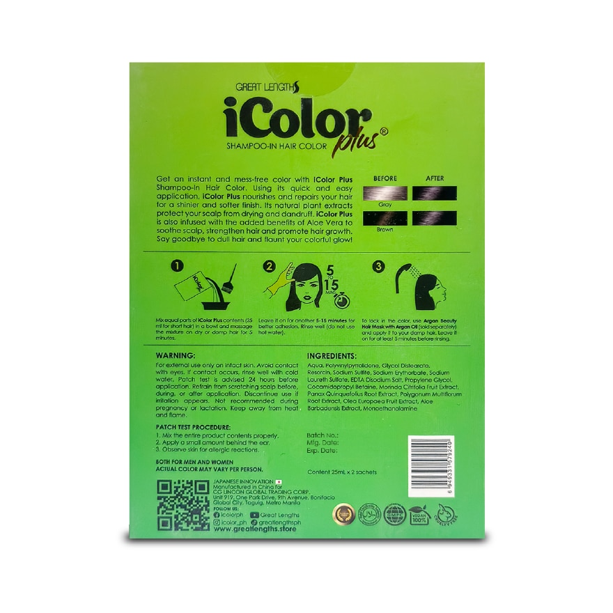 ICOLOR Plus Shampoo Dye 2 For Hue Black 25ml
