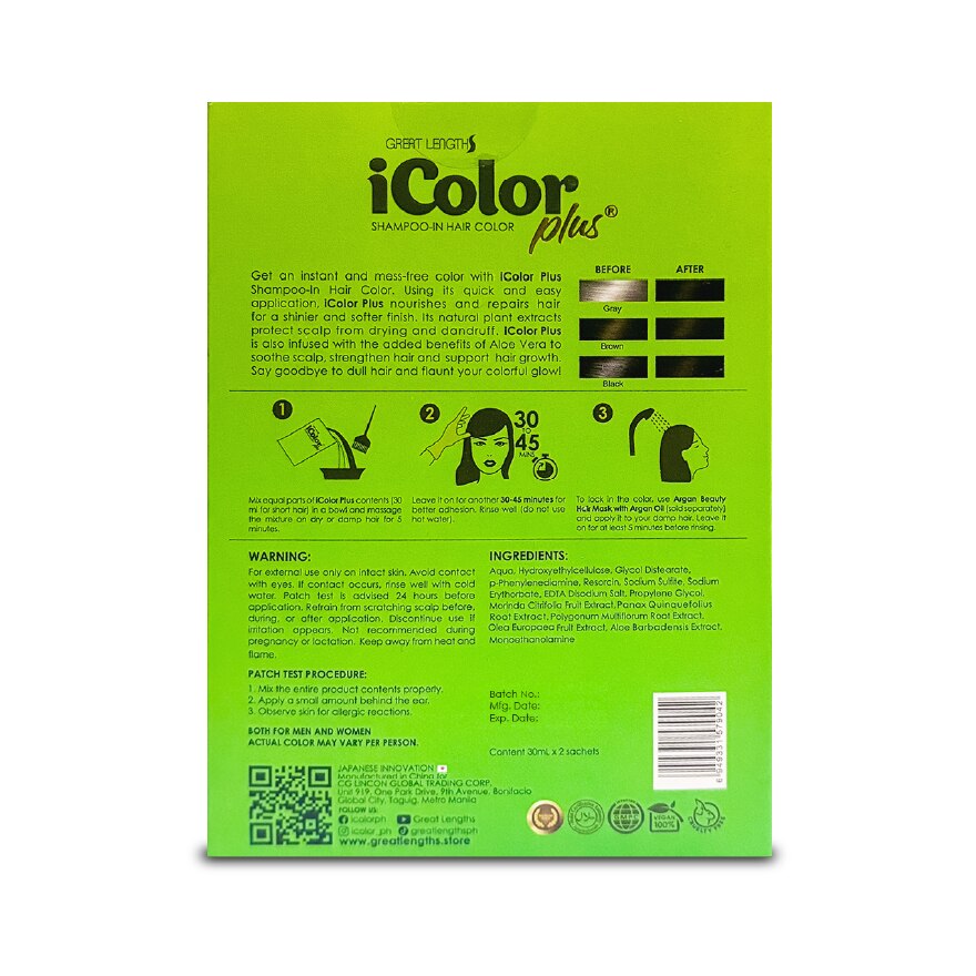 ICOLOR Plus Shampoo Dye 2 For Hue Dark Brown 30ml