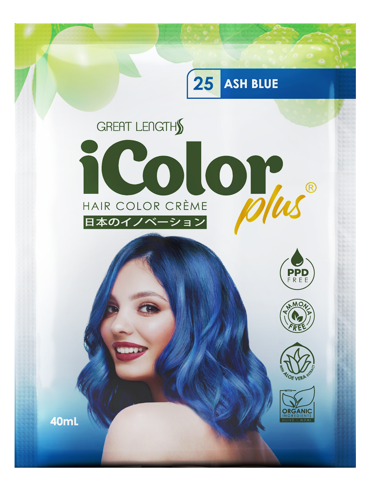 Plus Shampoo Hair Color Creme Ash Blue 40ml