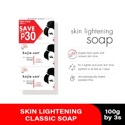 KOJIE SAN Skin Lightening Classic Soap 100Gx3 (Trio Pack)