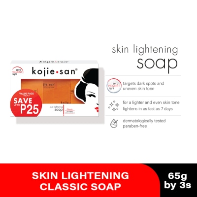 KOJIE SAN Skin Lightening Classic Soap 65Gx3 (Value Pack)