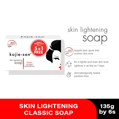 KOJIE SAN Skin Lightening Soap Family Beauty Pack 135Gx6