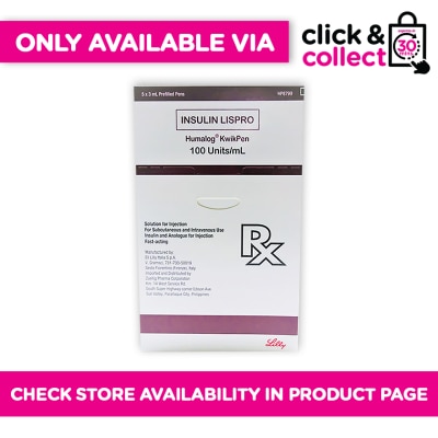 HUMALOG - HUMALOG KWIKPEN 100U/ML [PRESCRIPTION REQUIRED] Available In Click & Collect Express Only