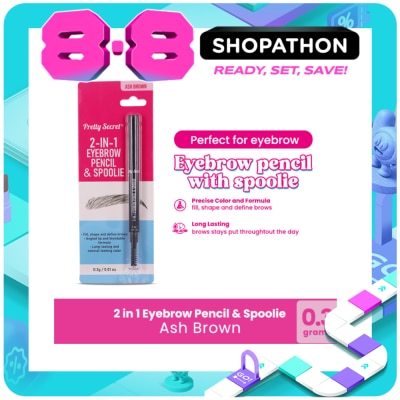 PRETTY SECRET - 2-in-1 Eyebrow Perncil and Spoolie 0.3G - Ash Brown image