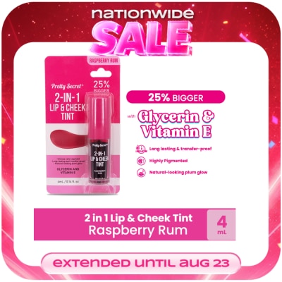 PRETTY SECRET - 2-in-1 Lip & Cheek Tint - Raspberry Rum 4ml image