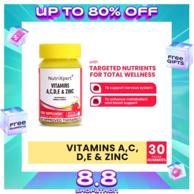 NUTRIXPERT NutriXpert Multivitamins A,C,D,E & Zinc Gummies 30's