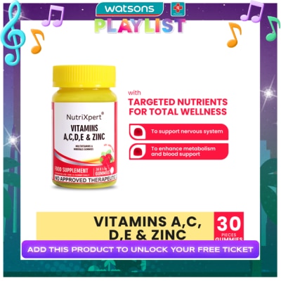 NUTRIXPERT NutriXpert Multivitamins A,C,D,E & Zinc Gummies 30's