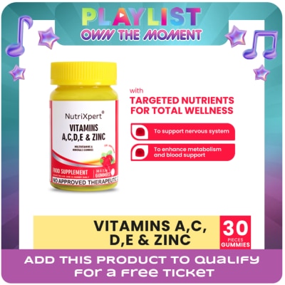 NUTRIXPERT - NutriXpert Multivitamins A,C,D,E & Zinc Gummies 30's